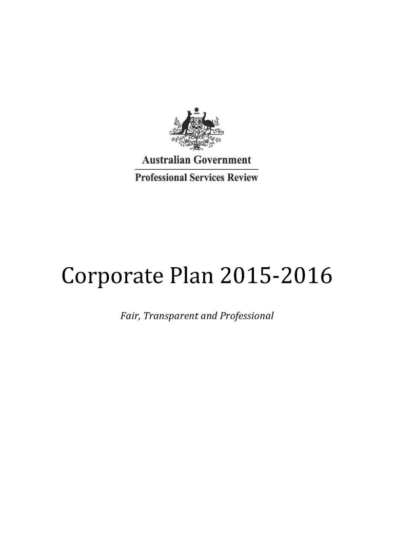 Corporate Plan 2015-2016 cover