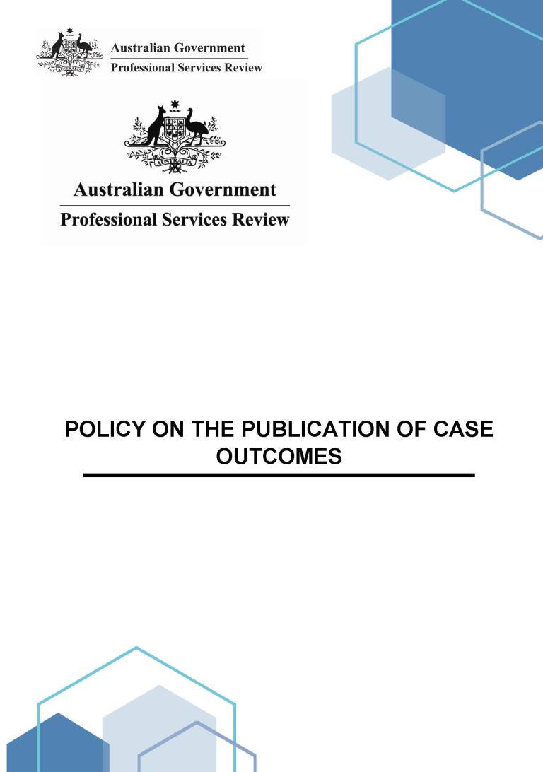 Policy on the publication of case outcomes endorsed April 2021