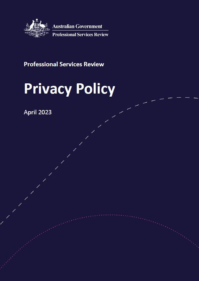 Cover of the PSR Privacy Policy