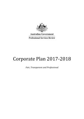 Corporate Plan 2017-2018 cover