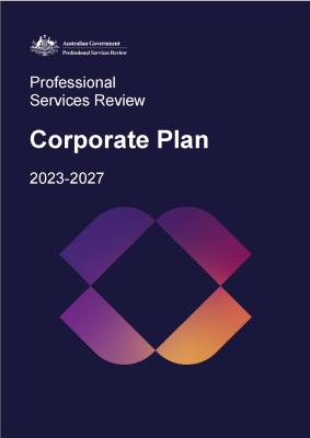 Cover of the PSR 2023-27 Corporate Plan
