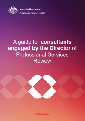 Cover - A guide for consultants engaged by the Director of Professional Services Review